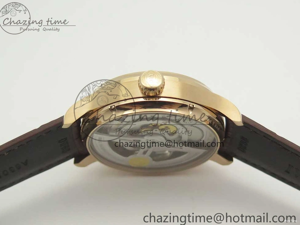 MIROTIME 0501 Portuguese Tourbillon IW5463 RG ZF Best Edition White Dial on Brown Leather Strap Stylish 7174